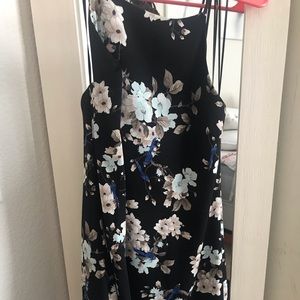 Black floral spaghetti strap dress